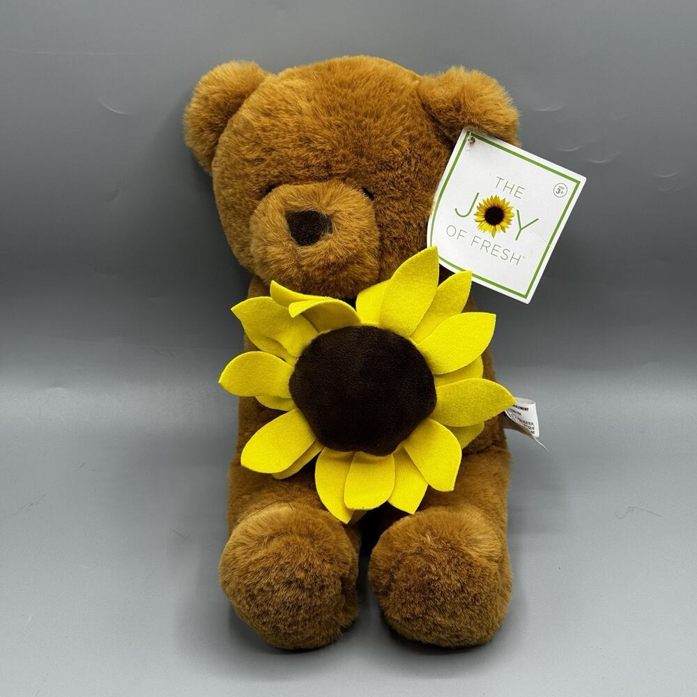 Aurora Sunflower Small Brown Teddy Bear Plush 12" New With Tags